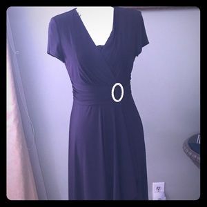 R&M Richards Embellished Faux Wrap Dress